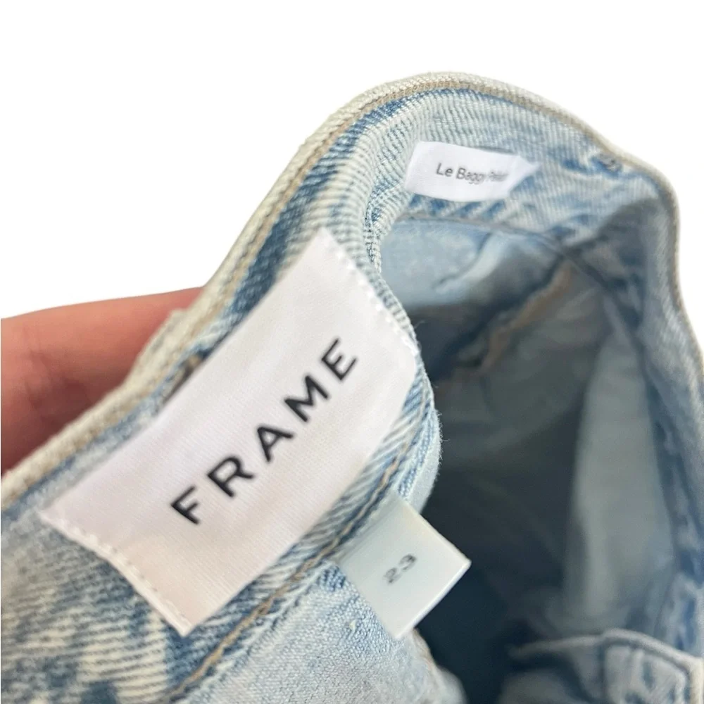 Frame Denim Light Wash Wide Leg Jeans - Light Blue - Picture 4 of 9